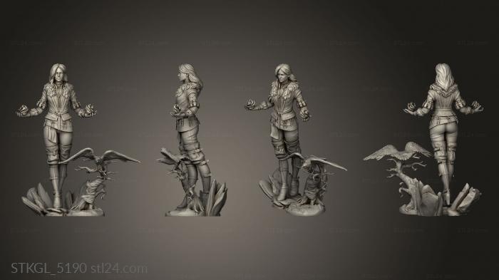 Figurines of girls (Yennefer Figurine The Witcher with fireball statue, STKGL_5190) 3D models for cnc