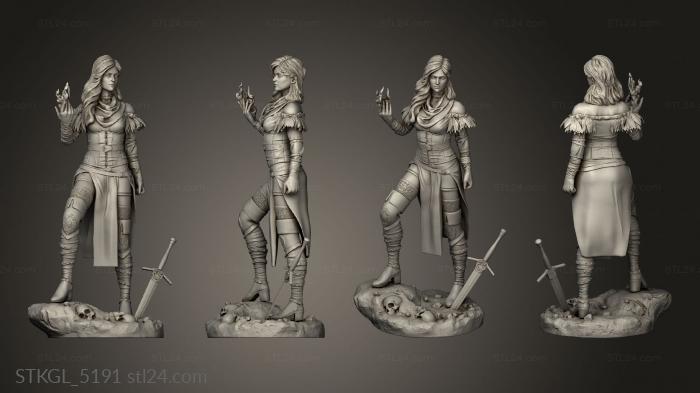 Figurines of girls (Yennefer from The Witcher, STKGL_5191) 3D models for cnc