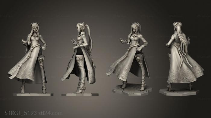 Figurines of girls (Yo Ha Commander White Nier Automata, STKGL_5193) 3D models for cnc