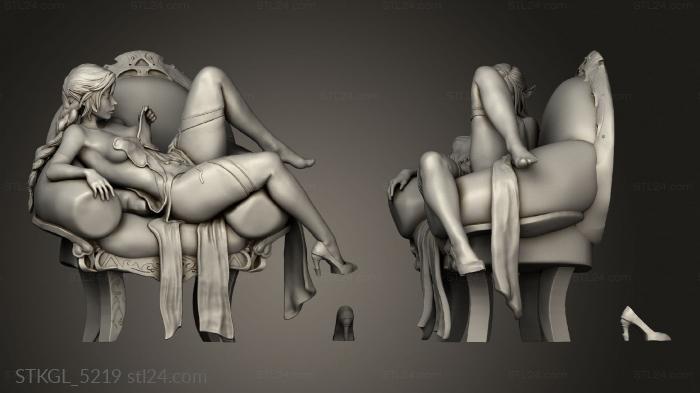 Figurines of girls (Zelda chair, STKGL_5219) 3D models for cnc