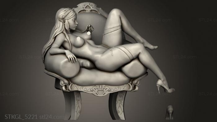 Figurines of girls (Zelda NSFW chair, STKGL_5221) 3D models for cnc