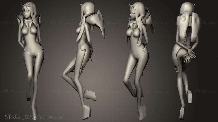 Figurines of girls (Zero Two adult, STKGL_5222) 3D models for cnc
