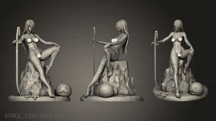 Figurines of girls (A NSFW Back Hair, STKGL_5242) 3D models for cnc