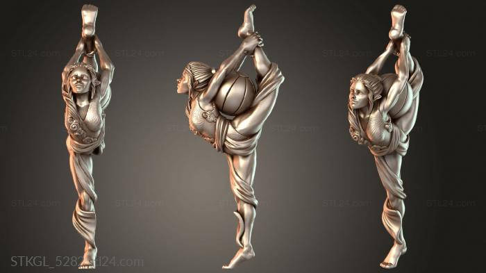 Figurines of girls (Acrobat Elf One Leg Stand, STKGL_5282) 3D models for cnc