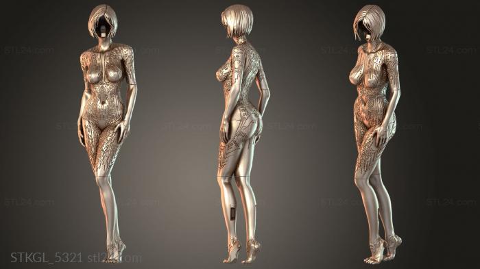 Статуэтки девушки (STKGL_5321) 3D модель для ЧПУ станка