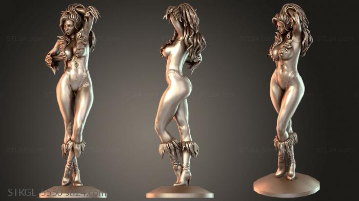 Статуэтки девушки (STKGL_5550) 3D модель для ЧПУ станка