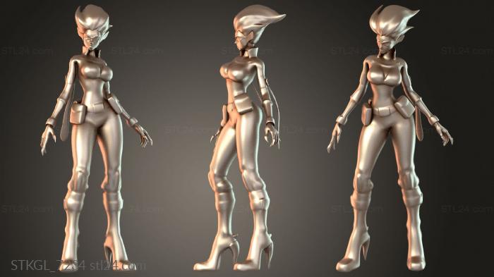 Статуэтки девушки (STKGL_7234) 3D модель для ЧПУ станка