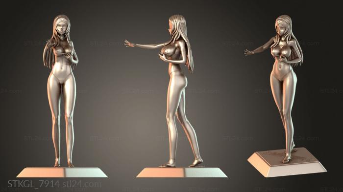 Статуэтки девушки (STKGL_7914) 3D модель для ЧПУ станка
