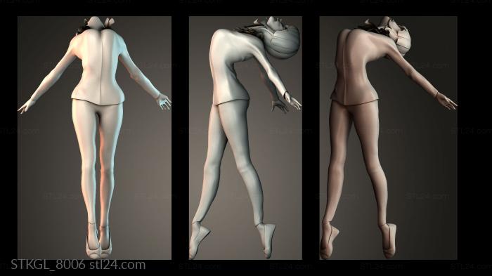 Women dancing ballerina 3d STL model