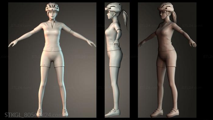 Cyclist girl 3d STL model