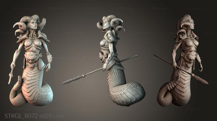 Figurines of girls (Woman Snake Princess, STKGL_8072) 3D models for cnc