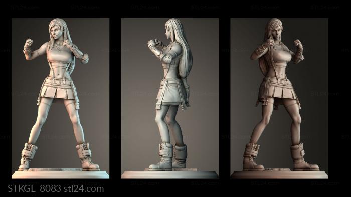 Miss tifa combat stance 3d STL model