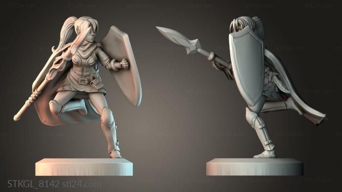 Woman Warrior elf spear maiden 3d STL model