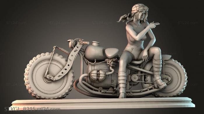 Figurines of girls (biker girl, STKGL_8215) 3D models for cnc
