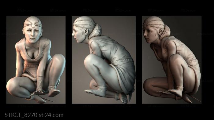 Figurines of girls (Female assassin, STKGL_8270) 3D models for cnc