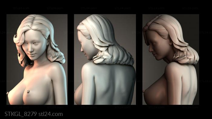 Girl head 3d STL model