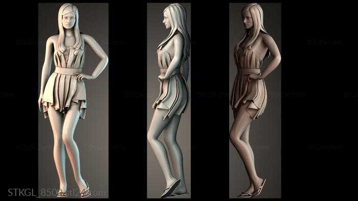 Figurines of girls (Girl in sandals, STKGL_8500) 3D models for cnc