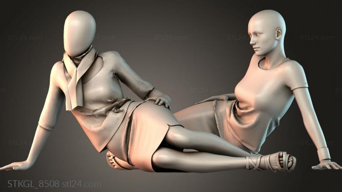 Women mannequin lying 3d STL model