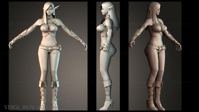 Woman elf 3d STL model