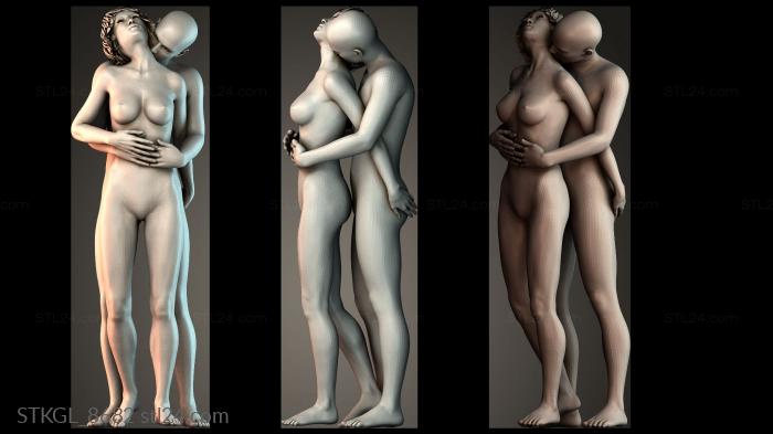 Couple man and women 3d STL model