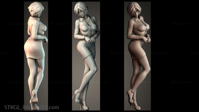 Office lady women 3d STL model