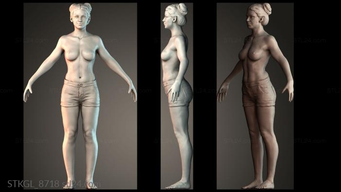 Female in shorts 3d STL model