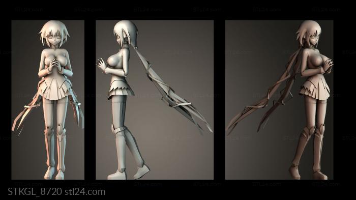 Simple anime girl 3d STL model