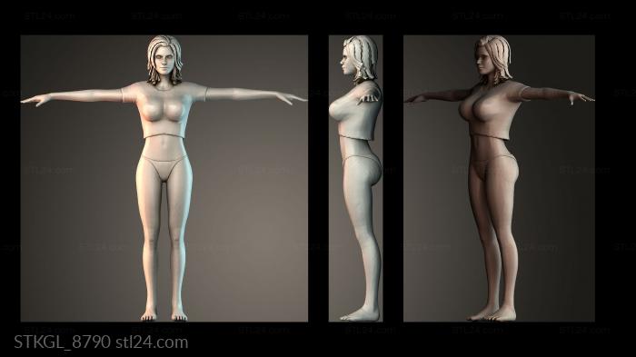 Woman in shorts 3d STL model