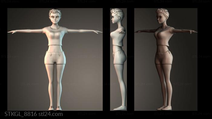 Simple girl 3d STL model