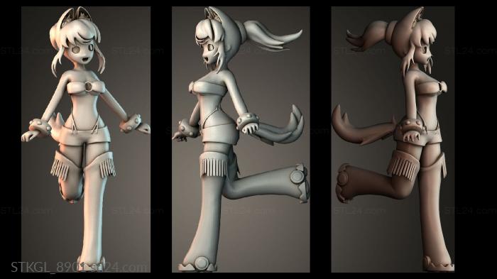 Wolf Girl Liru 3d STL model
