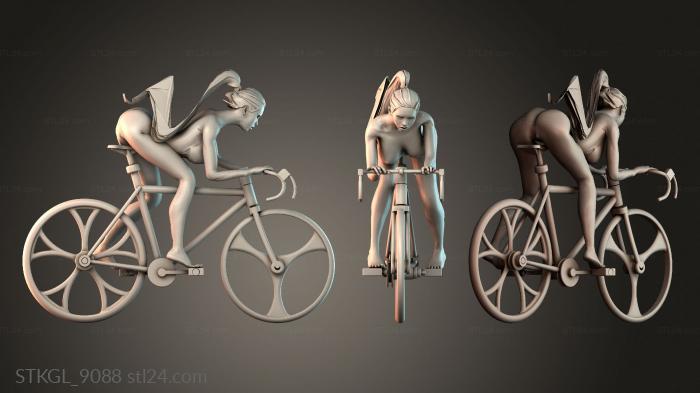 Figurines of girls (Girl and bike, STKGL_9088) 3D models for cnc
