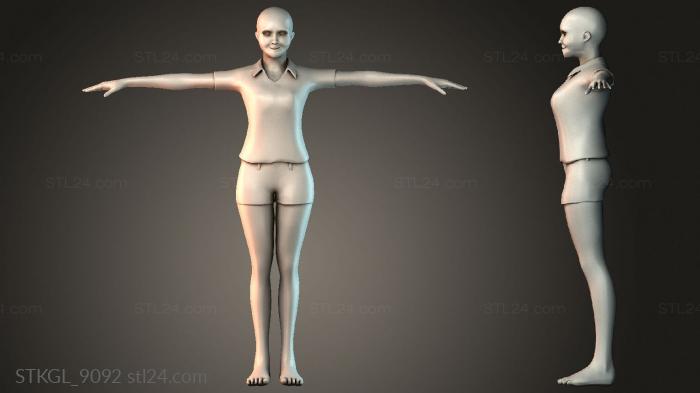 Fitness girl 3d STL model