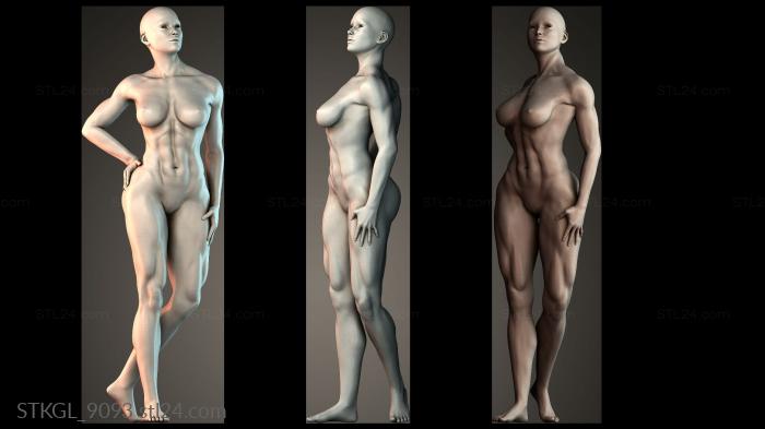 Muscular woman 3d STL model
