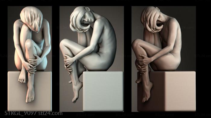 Girl on box 3d STL model