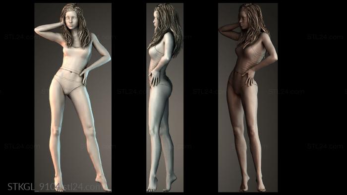Figurines of girls (Girl posing, STKGL_9104) 3D models for cnc