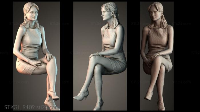 Woman sitting 3d STL model