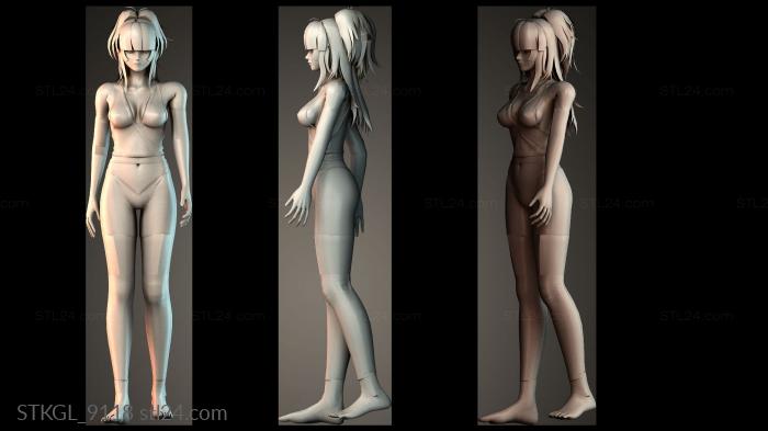 Anime girl 3d STL model