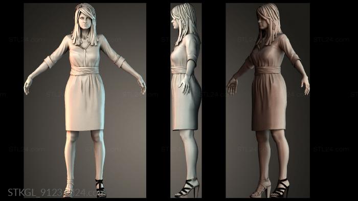 Student woman 3d STL model