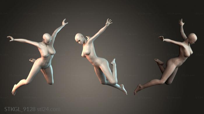 Girl flying 3d STL model