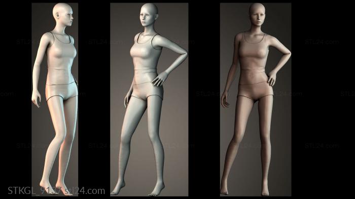 Girl doing sports 3d STL model
