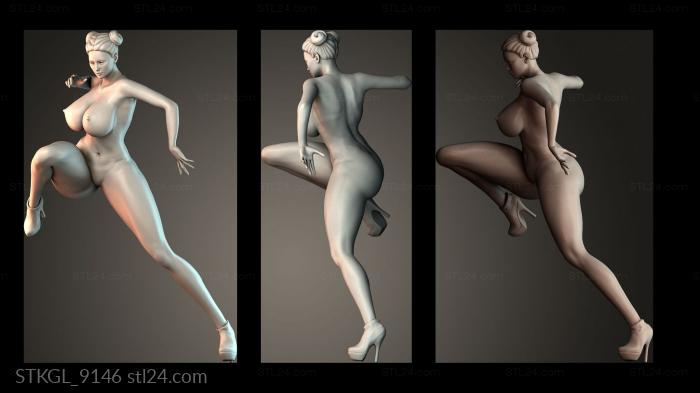 Female martial arts player 3d STL model