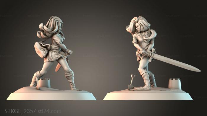 Figurines of girls (Female student assassin, STKGL_9357) 3D models for cnc