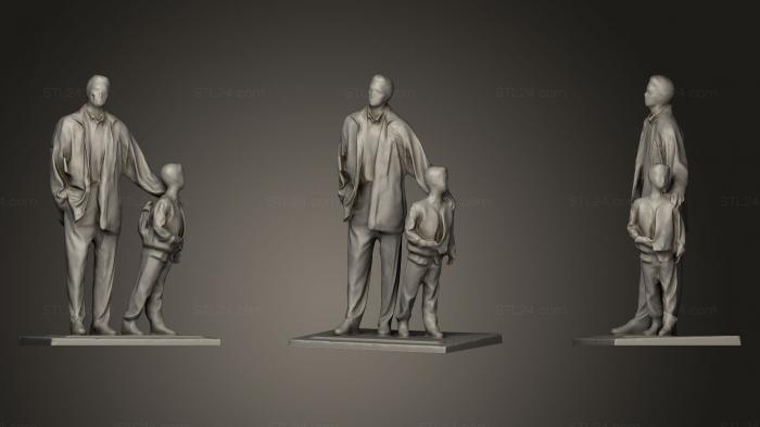 Статуэтки люди (Падре и хиджо вьендо в Кафедральном соборе Лена, STKH_0047) 3D модель для ЧПУ станка