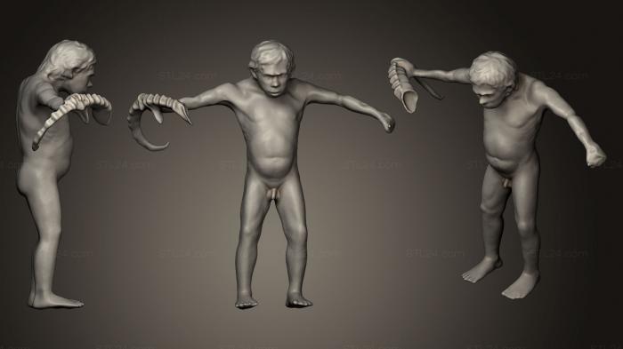 Статуэтки люди (Неандертальский мальчик ашикаша, STKH_0079) 3D модель для ЧПУ станка