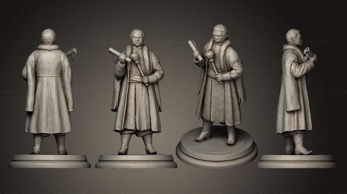 Figurines of people (Pavlo Polubotok Hetman miniature, STKH_0129) 3D models for cnc