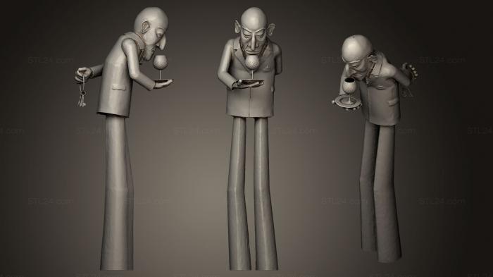 Статуэтки люди (Дворецкий Пола Ричардсона, STKH_0149) 3D модель для ЧПУ станка