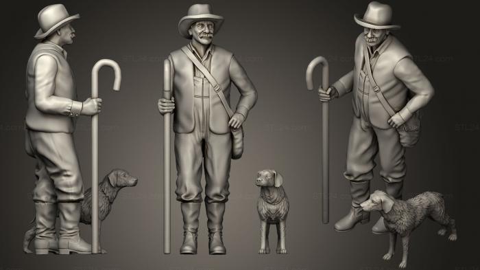 Figurines of people (shepherd and sheep.2, STKH_0177) 3D models for cnc