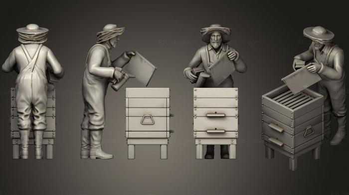 Статуэтки люди (Пасека и пчеловоды2, STKH_0205) 3D модель для ЧПУ станка