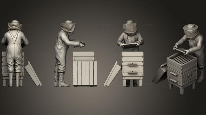 Статуэтки люди (Пасека и пчеловоды3, STKH_0206) 3D модель для ЧПУ станка