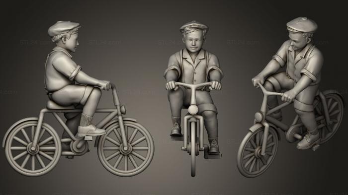 Figurines of people (children on bicycles, STKH_0209) 3D models for cnc